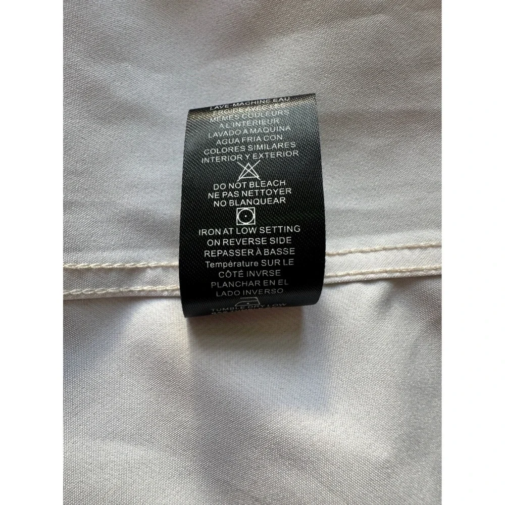 Tom Baine Performance Dress‎ Shirt XL 17-17.5 Slim Fit Tan Herringbone Stretch